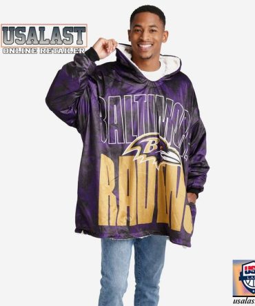 Baltimore Ravens Camouflage Fleece Blanket Hoodie