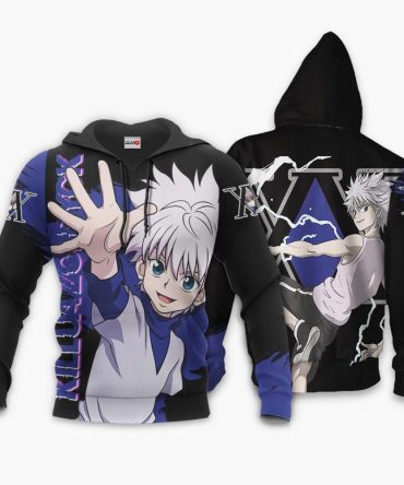 Hunter X Hunter Hoodie Killua Zoldyck Lighting Black Purple Hoodie Anime Hoodie