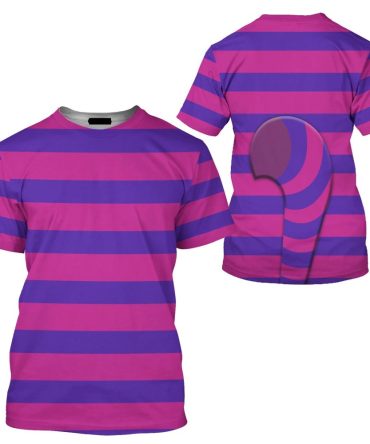 Disney T-Shirt Cheshire Cat Alice In Wonderland Costume T-Shirt Pink Purple Unisex Adults New Release