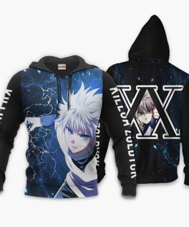 Hunter X Hunter Hoodie Killua Zoldyck Xx Lighting Skill Black Blue Hoodie Hunter Hunter Merch
