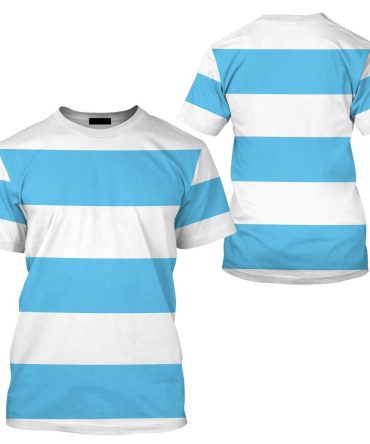 Disney T-Shirt Smee Peter Pan Costume T-Shirt White Blue Unisex Adults New Release