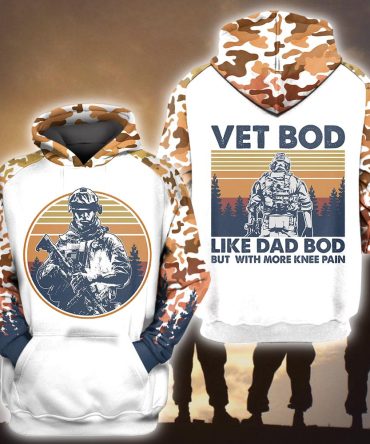 Veteran Hoodie Vet Bod Like A Dad Bod But With More Knee Pain Ed Hoodie