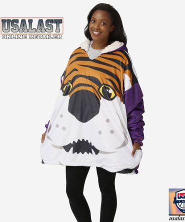 Lsu Tigers Mascot Fleece Oodie Blanket Hoodie Hooded Blanket