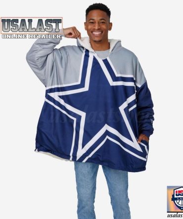 New Nfl Dallas Cowboys Big Logo Blanket Hoodie Hoodie Blanket