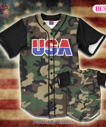 Usa Camo Baseball Jersey – Stylish Patriotic Sportswear For Men & Women