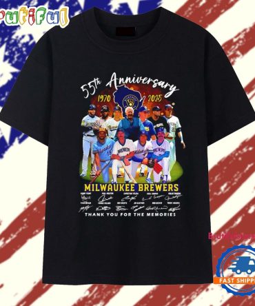 55Th Anniversary 1970 2025 Milwaukee Brewers Thank You For The Memories Signatures T Shirt