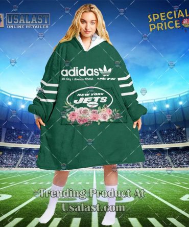 All Day I Dream About New York Jets Hooded Blanket