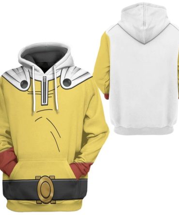 One Punch Man Hoodie Saitama One Punch Man Costume T-Shirt White Yellow Unisex Adults New Release