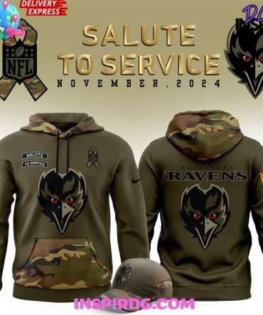 Baltimore Ravens Salute To Service 2024 Camo Hoodie