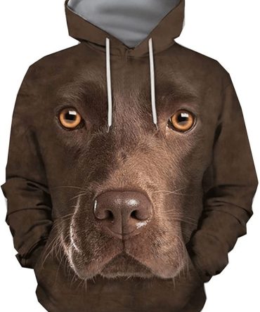 Dog Hoodie Chocolate Labrador Face Hair Graphic Hoodie Brown Unisex