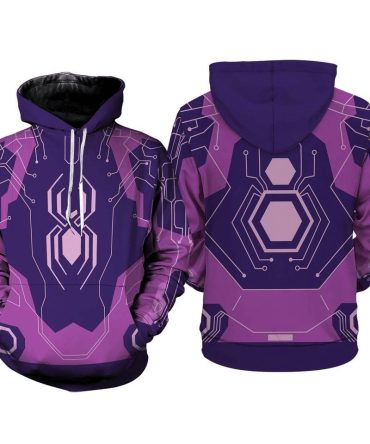 Spiderman Hoodie Mv Spider Byte Suit Costume T-Shirt Purple Unisex