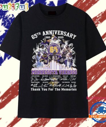 65Th Anniversary 1960-2025 Minnesota Vikings Thank You For The Memories Vintage T Shirt