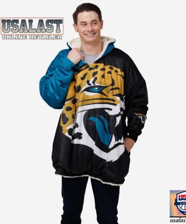 New Nfl Jacksonville Jaguars Big Logo Blanket Hoodie Hoodie Blanket