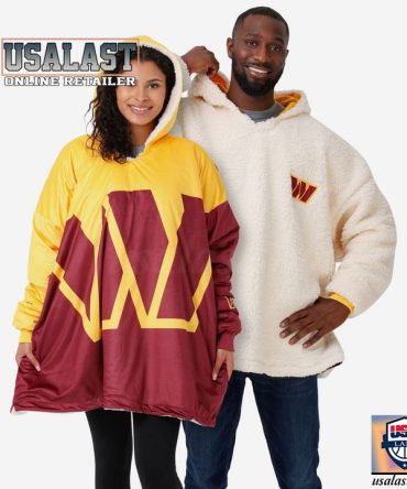 New Washington Commanders Big Logo Blanket Hoodie Hooded Blanket