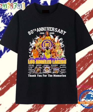 80Th Anniversary 1946 2026 Los Angeles Lakers Team Players T Shirt