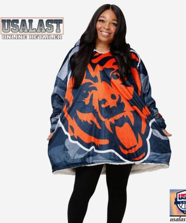 Chicago Bears Camouflage Blanket Hoodie Hoodie Blanket