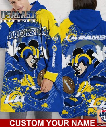 New Personalized Los Angeles Rams Mickey Mouse Snug Hoodie