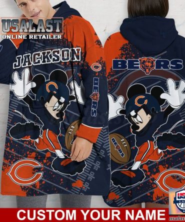 New Personalized Chicago Bears Mickey Mouse Snug Hoodie