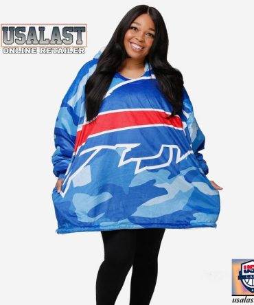 Buffalo Bills Royal Blue Camo Blanket Hoodie Hoodie Blanket