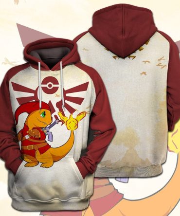 Legend Of Zelda Pokemon Shirt Pokemon Charmander Link Crossover T-Shirt Legend Of Zelda Hoodie