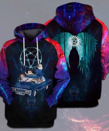 Supernatural T-Shirt Chibi Cute Characters Supernatural Logo Blue T-Shirt Hoodie