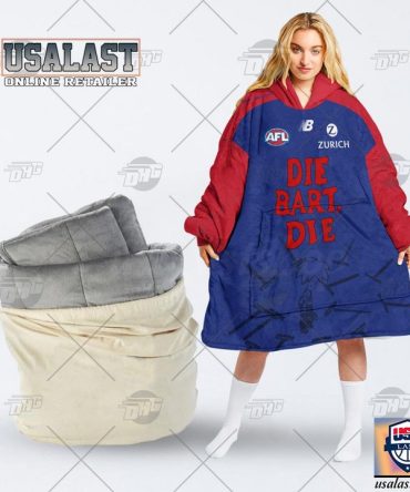Personalised Afl Melbourne Demons Die Bart Blanket Hoodie Hoodie Blanket