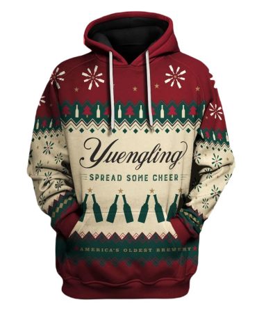 Yuengling Hoodie Yuengling Spread Some Cheer Hoodie Red Beige Unisex