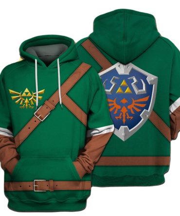 Legend Of Zelda Shirt Link Costume With Shield Hyrule'S Symbol T-Shirt Legend Of Zelda Hoodie