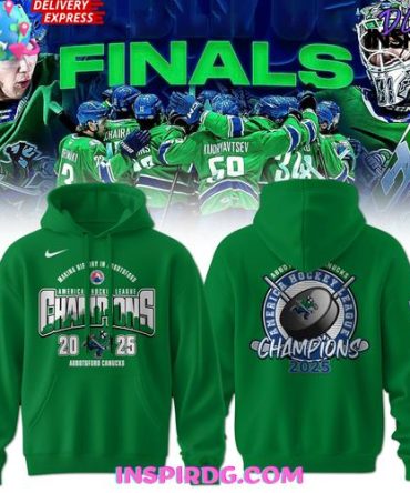 Abbotsford Canucks 2025 Ahl Champions Green All Over Print Hoodie