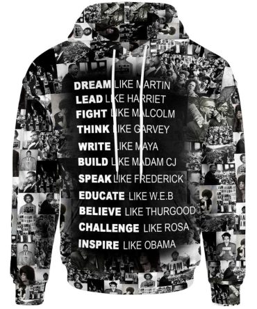 Africa American Hoodie Black Heros Black History Hoodie Black White Unisex