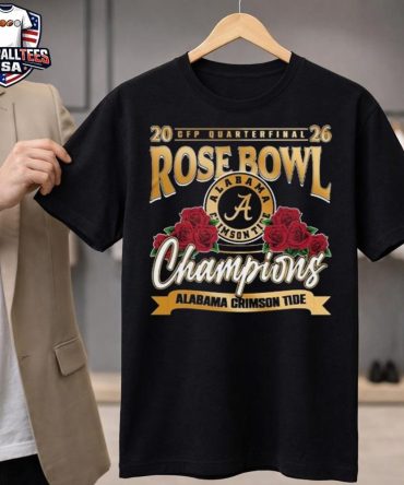 Alabama Crimson Tide Cfp Quarterfinal Rose Bowl Champions 2026 Gold Logo Unisex Shirt