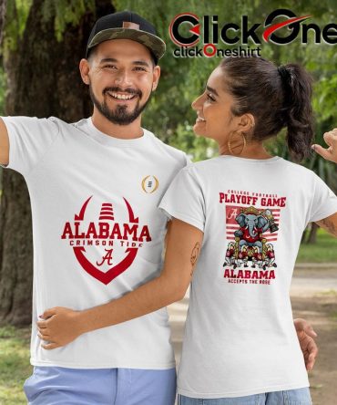 Alabama Crimson Tide Ncaa Road To The Rose Bowl 2025 Mascot Two-Sided T-Shirt