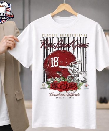 Alabama Crimson Tide Playoff Quarterfinal 2026 Rose Bowl Game Rose Pasadena California January 1 2026 Helmet T-Shirt