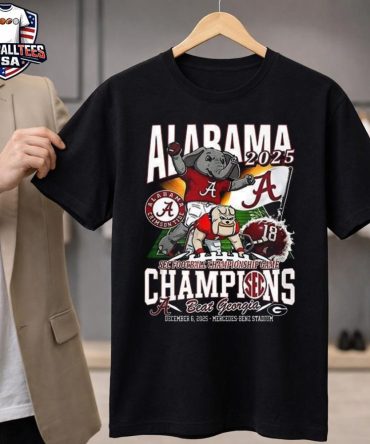 Alabama Crimson Tide Sec Football Championship Game Champions 2025 Mascot Unisex Shirt