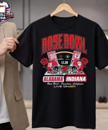 Alabama Crimson Tide Vs Indiana Hoosiers Playoff Quarterfinal 2026 Rose Bowl Game Rose Pasadena California January 1 2026 Helmet T-Shirt