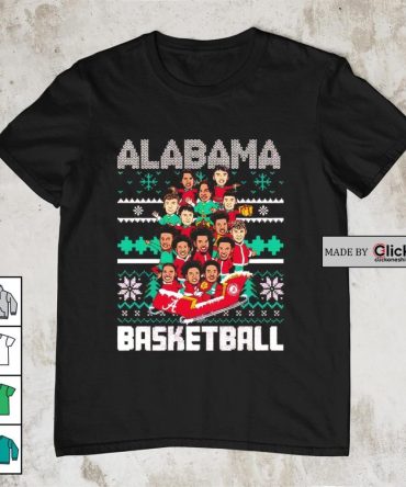 Alabama Crimson Tide Basketball All Team Caricature Ugly Christmas Shirt
