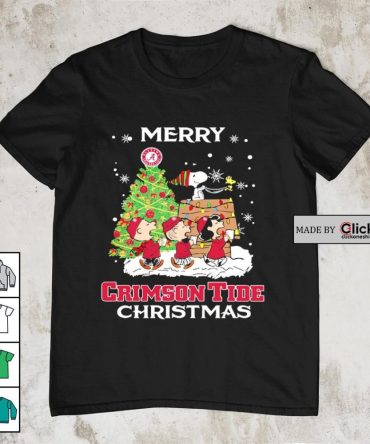 Alabama Crimson Tide The Peanuts Family Merry Crimson Tide Christmas Shirt