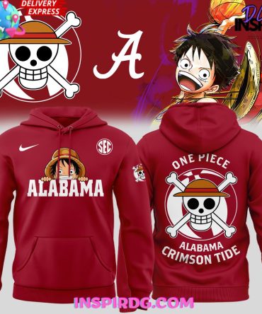 Alabama Crimson Tide X One Piece Night Special All Over Print Hoodie, 3D Hoodie