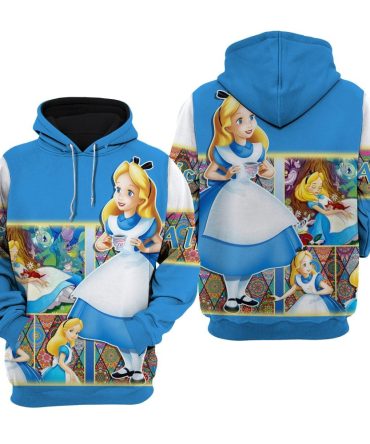 Aiw Hoodie Alice In Wonderland Scene Graphic Hoodie Blue Unisex