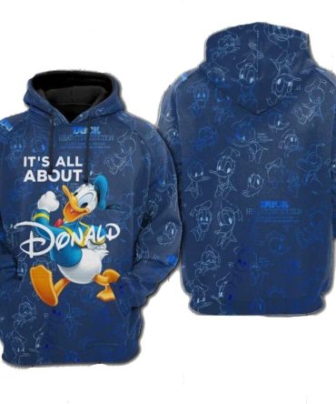 Dn Donald Hoodie All About Donald Duck Hoodie Blue Unisex