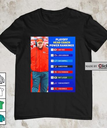 Andy Reid Kansas City Chiefs First Playoff Head Coach Power Ranking Shirt