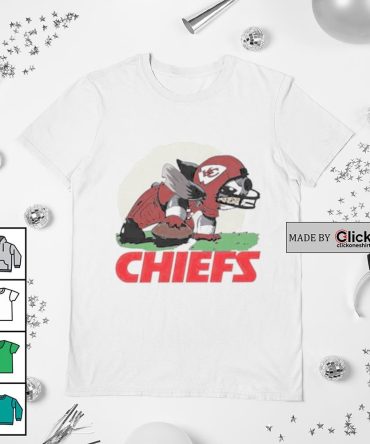 Angry Stitch Character Player Kansas City Chiefs Football Logo Shirt