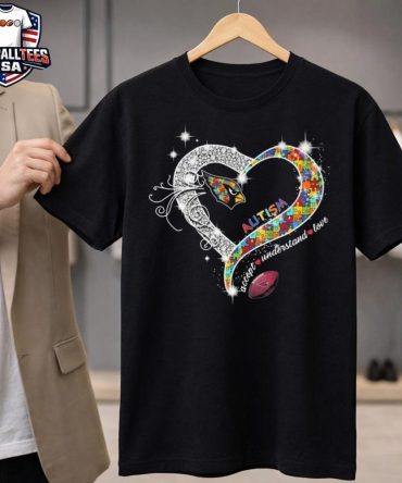 Arizona Cardinals Accept Understand Love Autism Diamond Heart 2026 Unisex Shirt