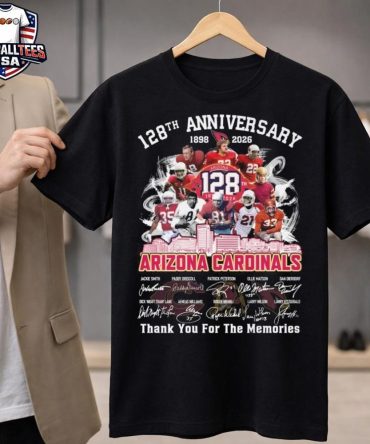 Arizona Cardinals Skyline 128Th Anniversary 1898-2026 Players Signatures Thank You For The Memories Unisex Shirt