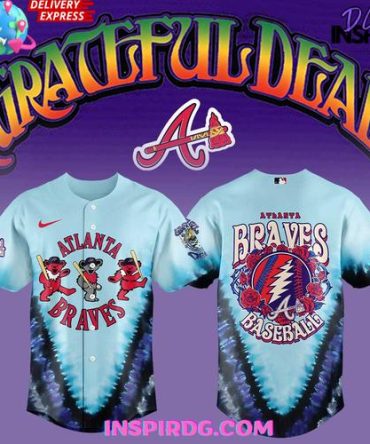 Atlanta Braves Grateful Dead 60Th Anniversary Special Baseball Jersey