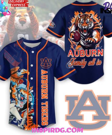 Auburn Tigers Family All In Baseball Jersey