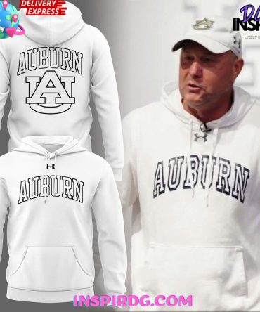 Auburn University Classic White Under Armour All Over Print Hoodie