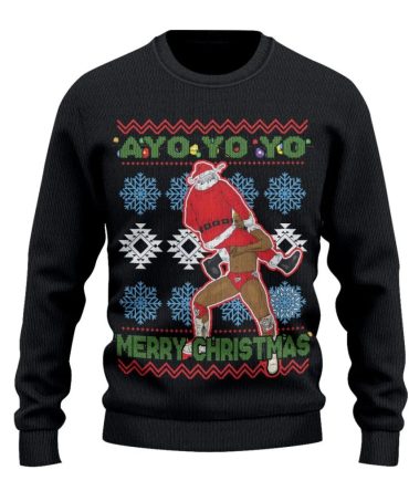 Ayo Yo Yo Merry Christmas Wrestling Ugly Christmas Sweater