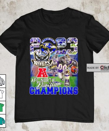 Baltimore Ravens 2023 Afc North Division Champions Mascot Running Shirt