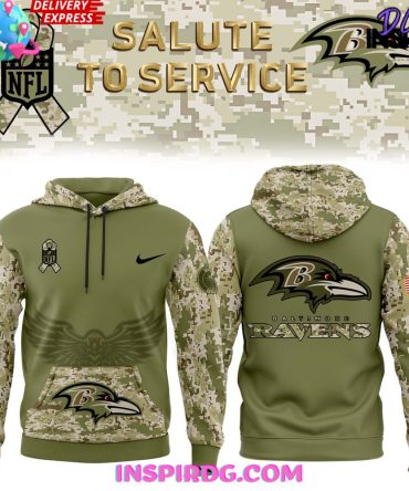Baltimore Ravens 2024 Salute To Service Camo Hoodie